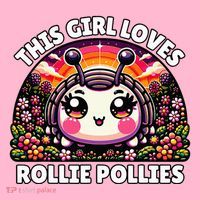 Roly Poly Kawaii Pill Bug This Girl Loves Rollie Pollies Coaster thumb 2