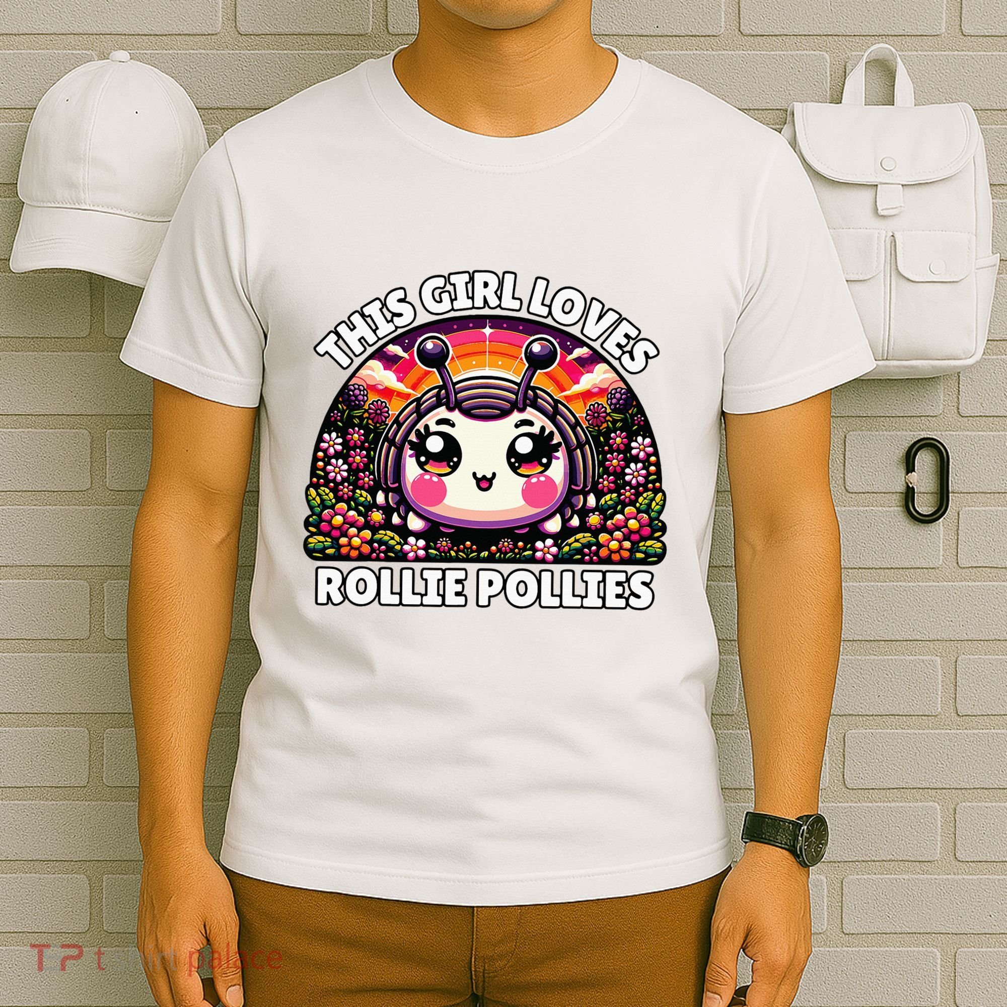 Roly Poly Kawaii Pill Bug This Girl Loves Rollie Pollies T-Shirt