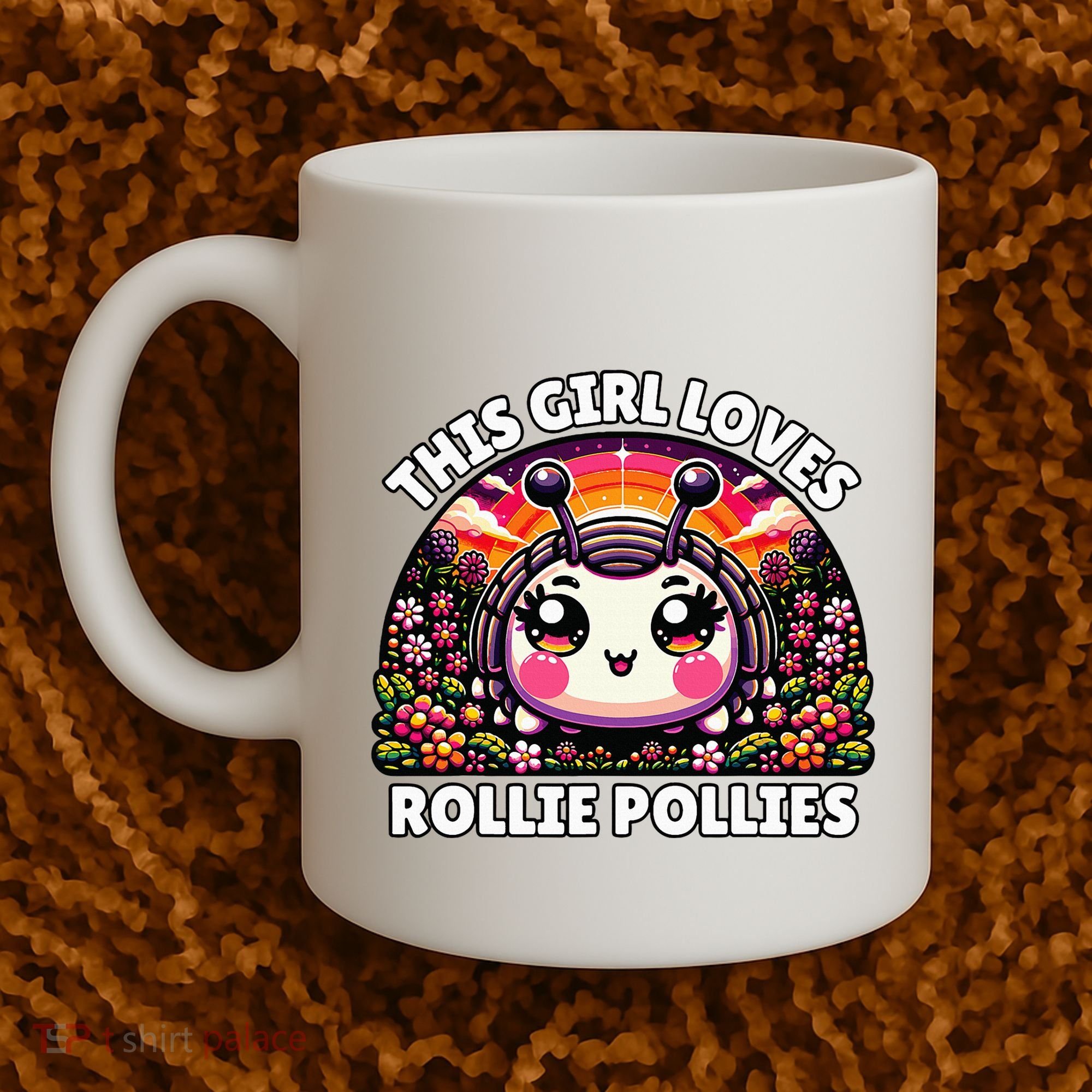 Roly Poly Kawaii Pill Bug This Girl Loves Rollie Pollies Coffee Mug