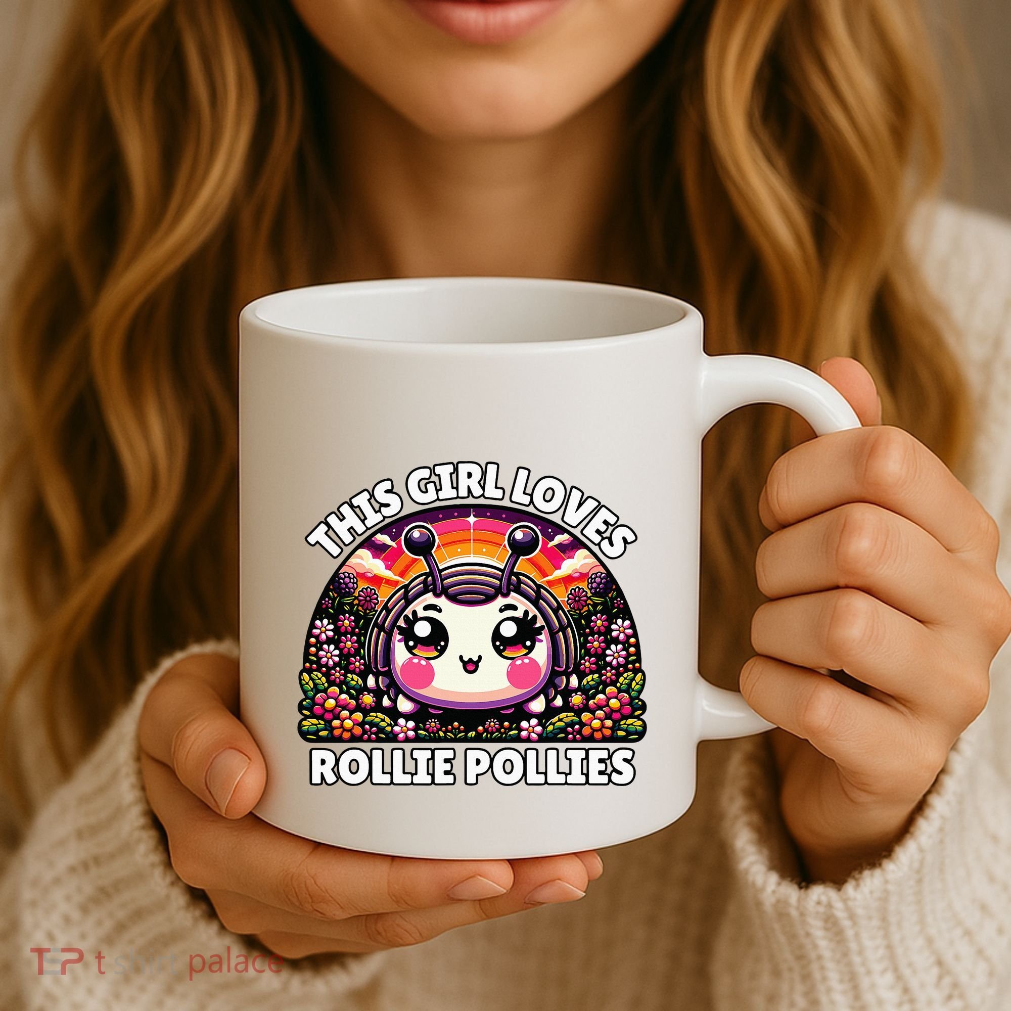 Roly Poly Kawaii Pill Bug This Girl Loves Rollie Pollies Coffee Mug