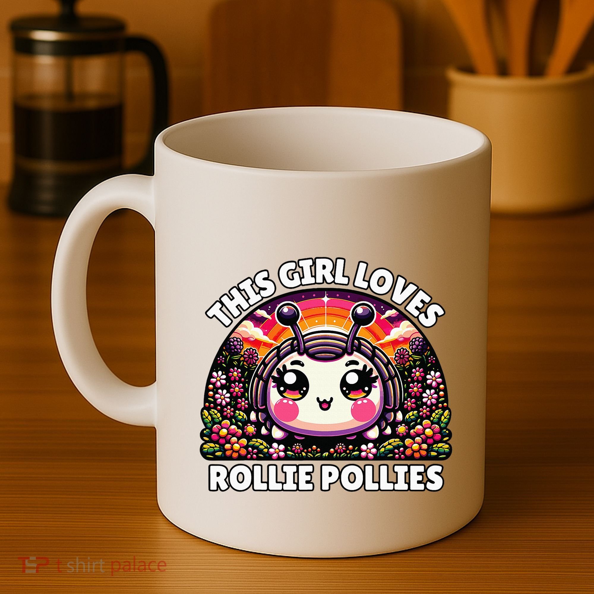 Roly Poly Kawaii Pill Bug This Girl Loves Rollie Pollies Coffee Mug