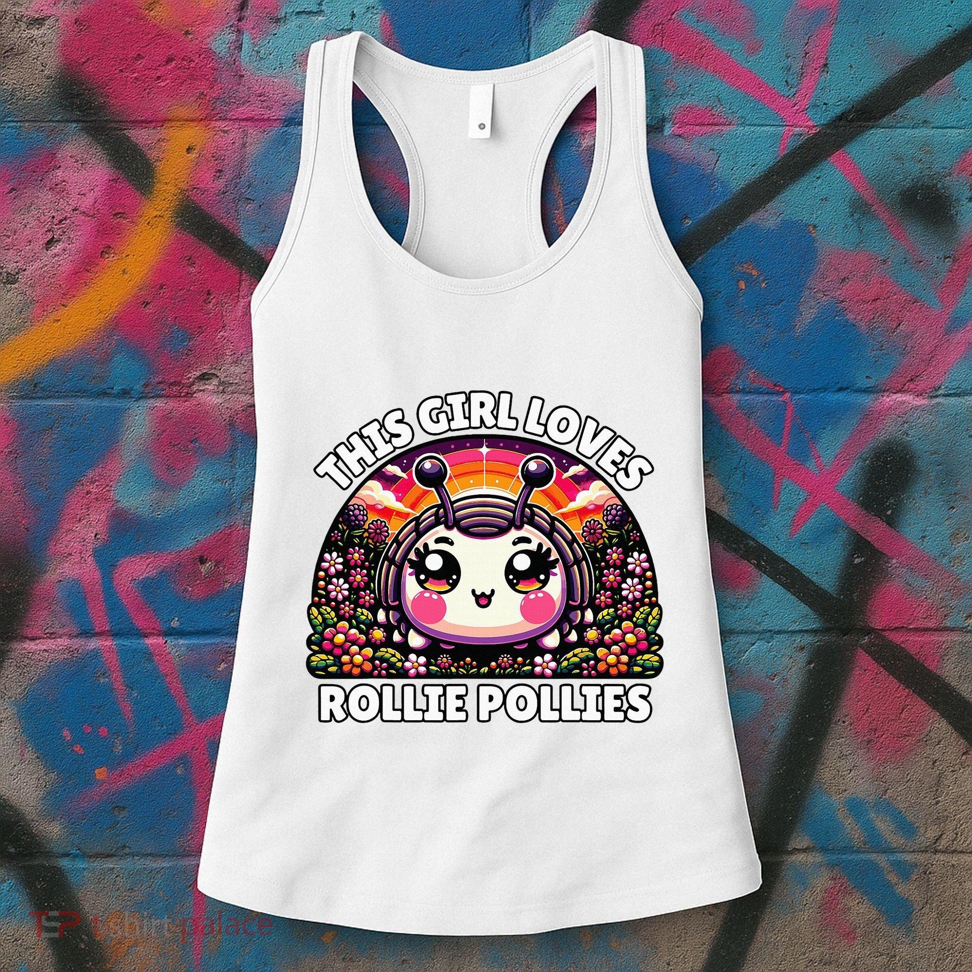 Roly Poly Kawaii Pill Bug This Girl Loves Rollie Pollies Women's Tank Top