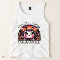 Roly Poly Kawaii Pill Bug This Girl Loves Rollie Pollies Tank Top thumb 2