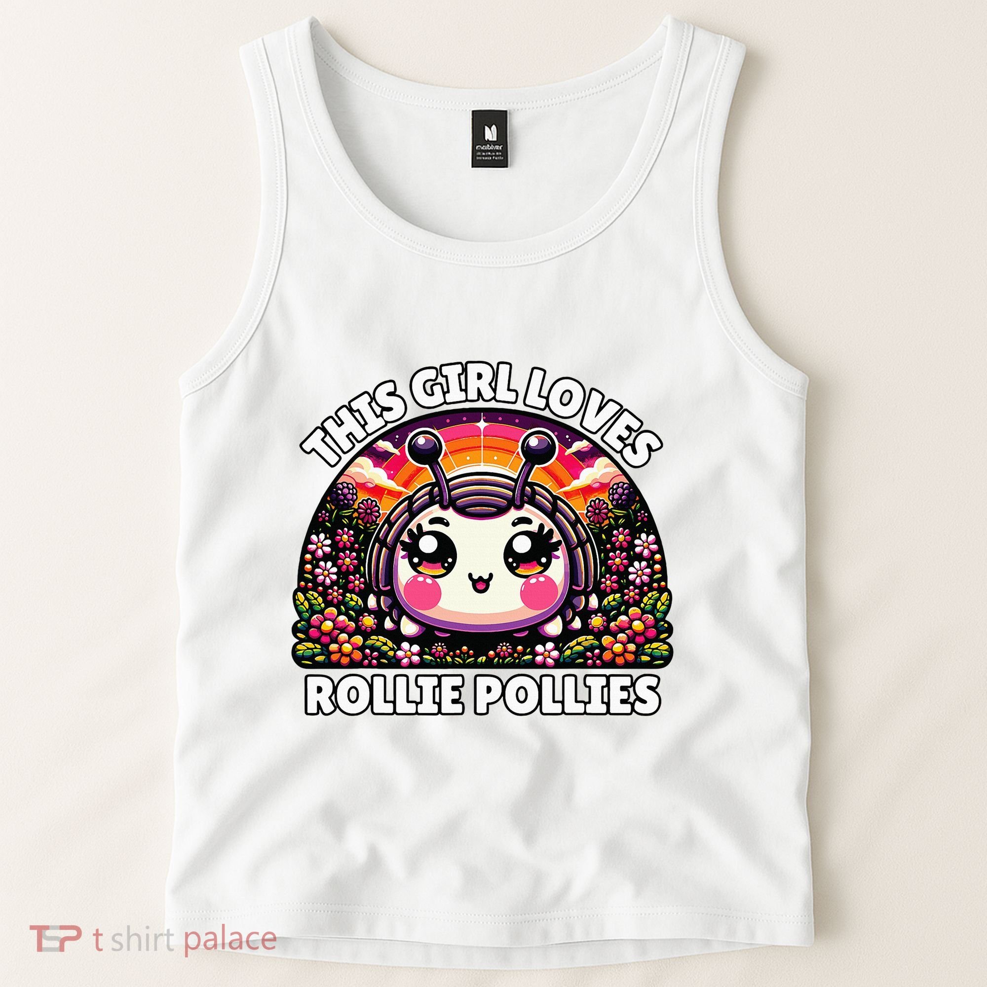 Roly Poly Kawaii Pill Bug This Girl Loves Rollie Pollies Tank Top