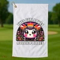Roly Poly Kawaii Pill Bug This Girl Loves Rollie Pollies Golf Towel thumb 1
