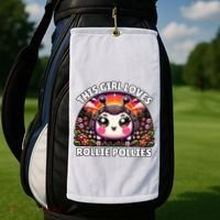 Roly Poly Kawaii Pill Bug This Girl Loves Rollie Pollies Golf Towel thumb 2