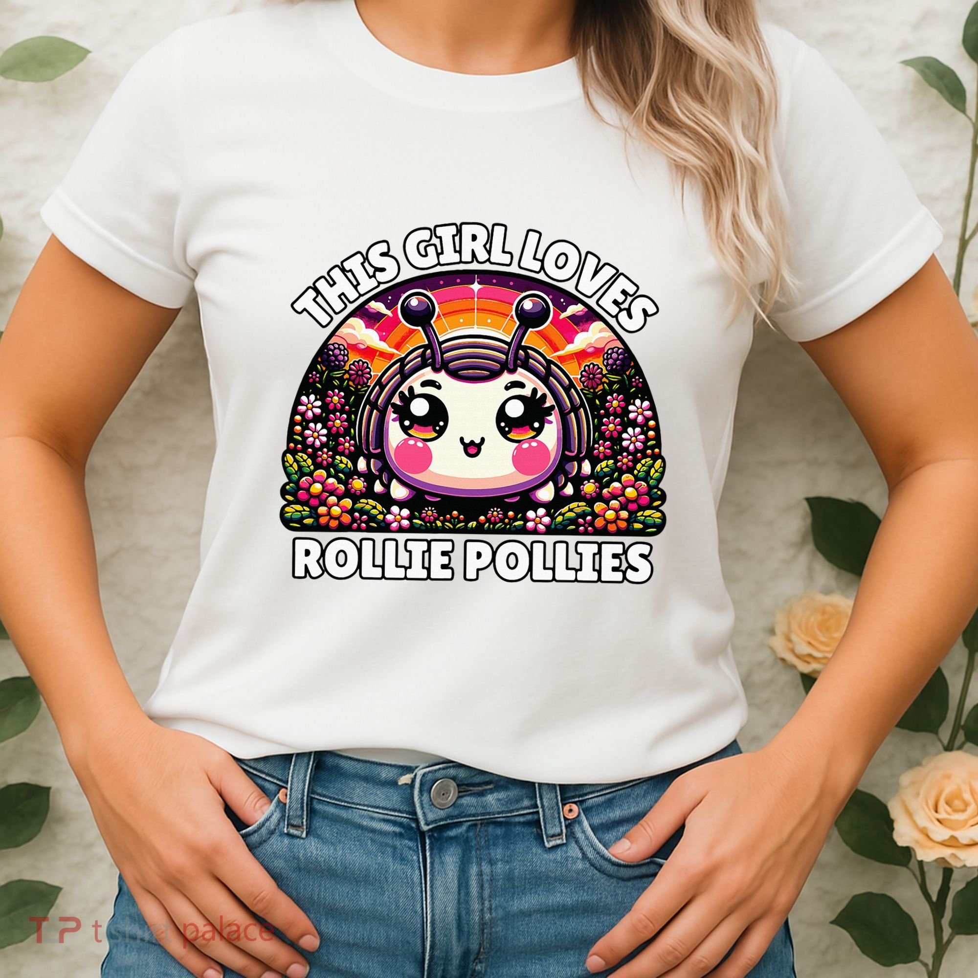 Roly Poly Kawaii Pill Bug This Girl Loves Rollie Pollies Women's T-Shirt