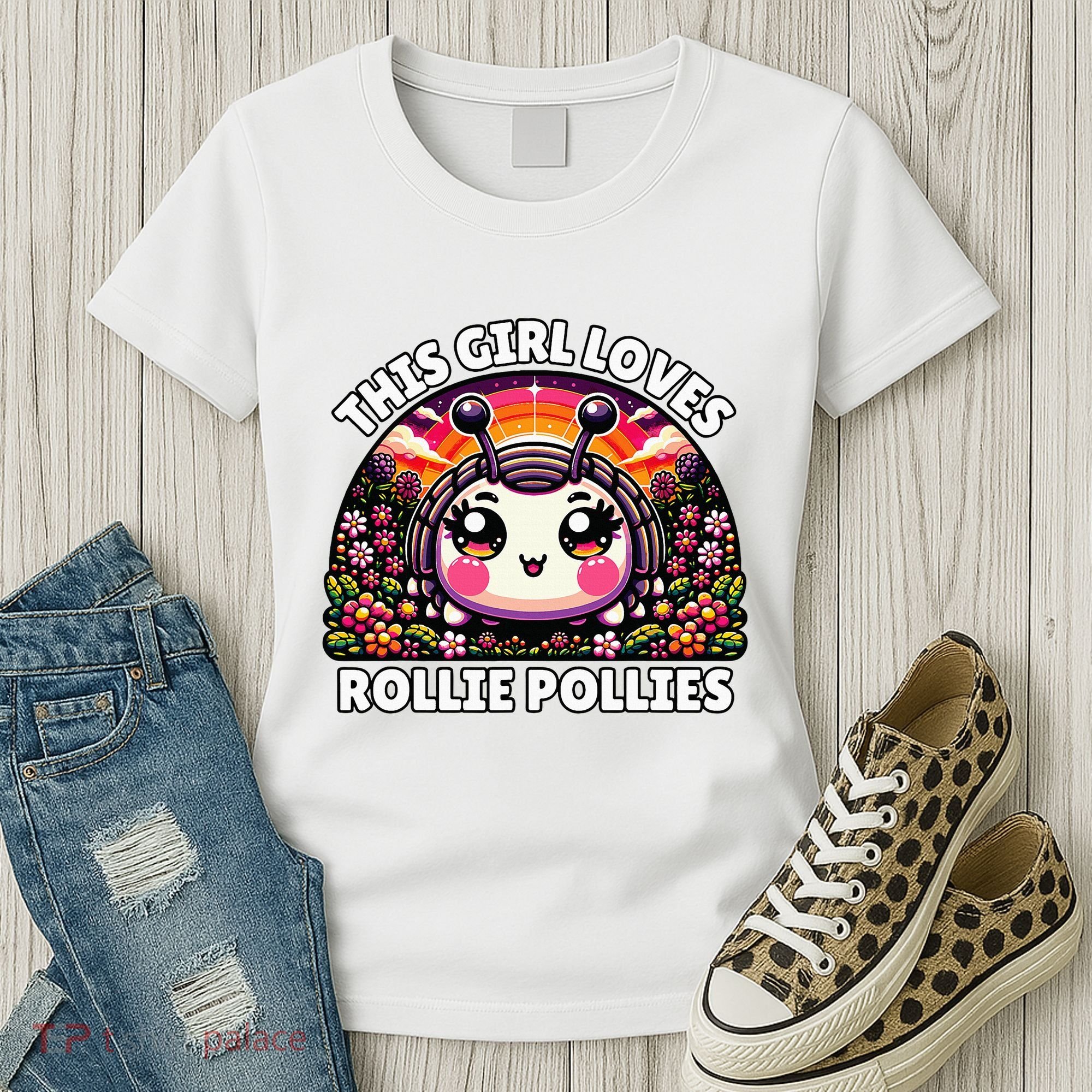Roly Poly Kawaii Pill Bug This Girl Loves Rollie Pollies Women's T-Shirt
