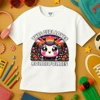 Roly Poly Kawaii Pill Bug This Girl Loves Rollie Pollies Kids T-Shirt thumb 3
