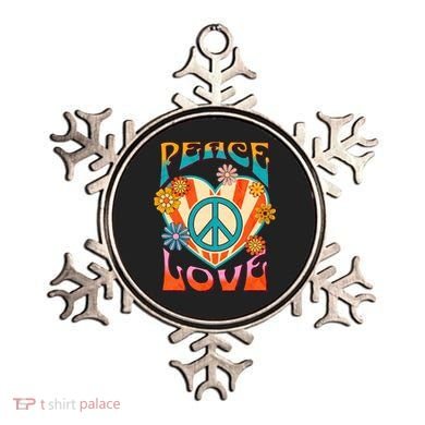 Retro Peace Love Peace Sign 60s 70s Hippie Style Ornament