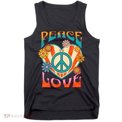 Retro Peace Love Peace Sign 60s 70s Hippie Style Tank Top