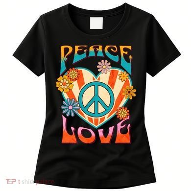 Retro Peace Love Peace Sign 60s 70s Hippie Style Women's T-Shirt