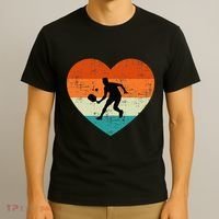 Retro Pickleball Lovers Heart Love Valentines Day T-Shirt thumb 3