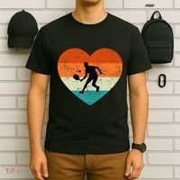 Retro Pickleball Lovers Heart Love Valentines Day T-Shirt thumb 6