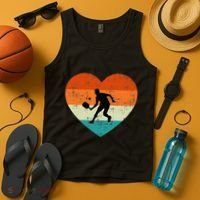Retro Pickleball Lovers Heart Love Valentines Day Tank Top thumb 4