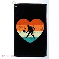 Retro Pickleball Lovers Heart Love Valentines Day Golf Towel thumb 0