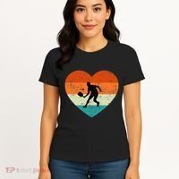 Retro Pickleball Lovers Heart Love Valentines Day Women's T-Shirt thumb 4
