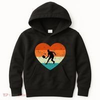 Retro Pickleball Lovers Heart Love Valentines Day Kids Hoodie thumb 0