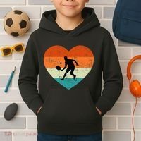 Retro Pickleball Lovers Heart Love Valentines Day Kids Hoodie thumb 2