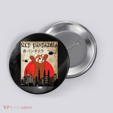 Red Panda Lover, Funny Red Pandazilla Button