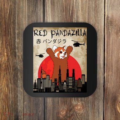 Red Panda Lover, Funny Red Pandazilla Coaster