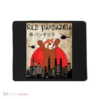 Red Panda Lover, Funny Red Pandazilla Mousepad