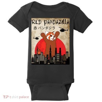 Red Panda Lover, Funny Red Pandazilla Baby Bodysuit