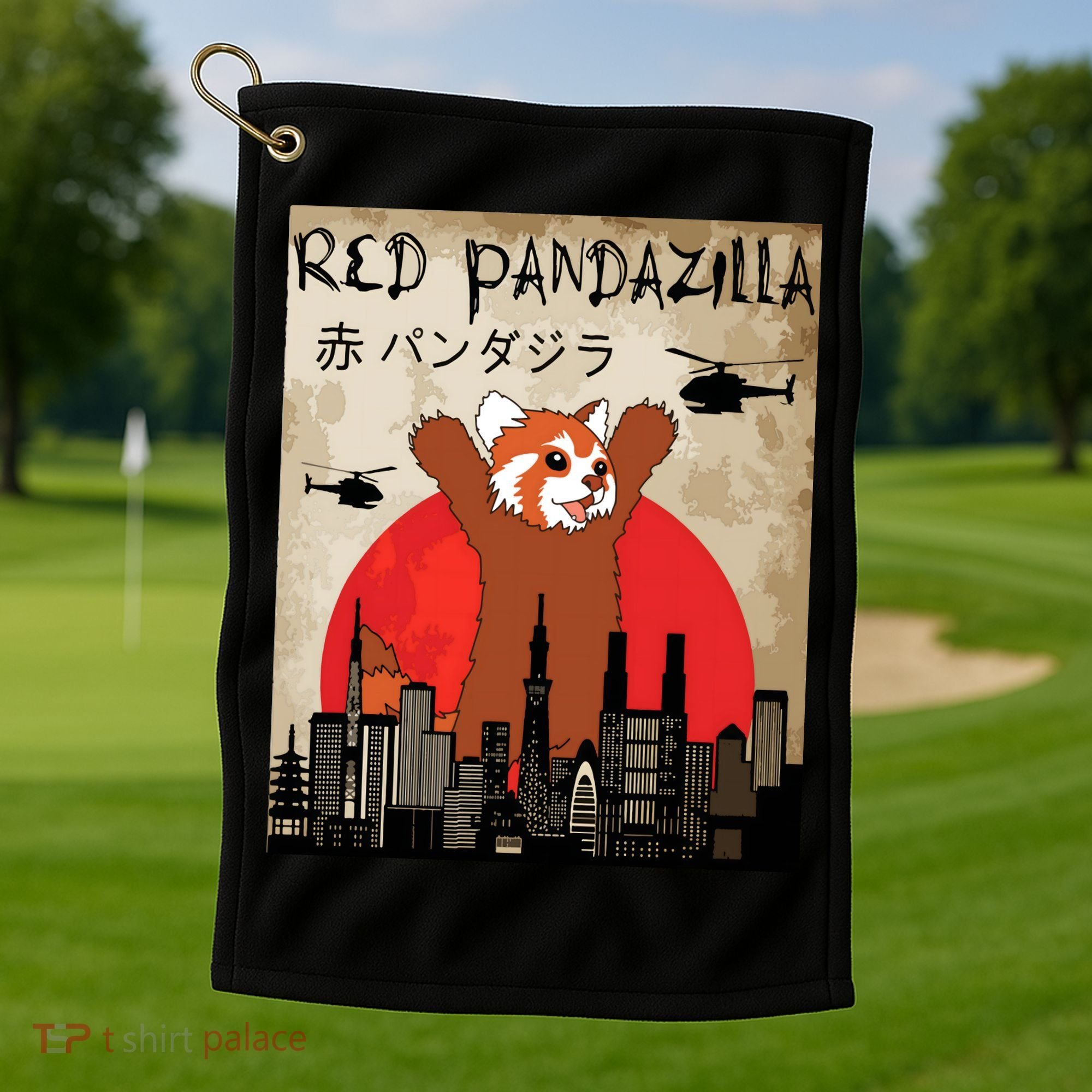 Red Panda Lover, Funny Red Pandazilla Golf Towel