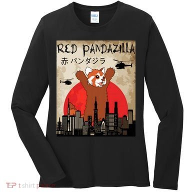 Red Panda Lover, Funny Red Pandazilla Women's Long Sleeve Shirt