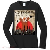 Red Panda Lover, Funny Red Pandazilla Women's Long Sleeve Shirt thumb 0