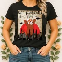 Red Panda Lover, Funny Red Pandazilla Women's T-Shirt thumb 2