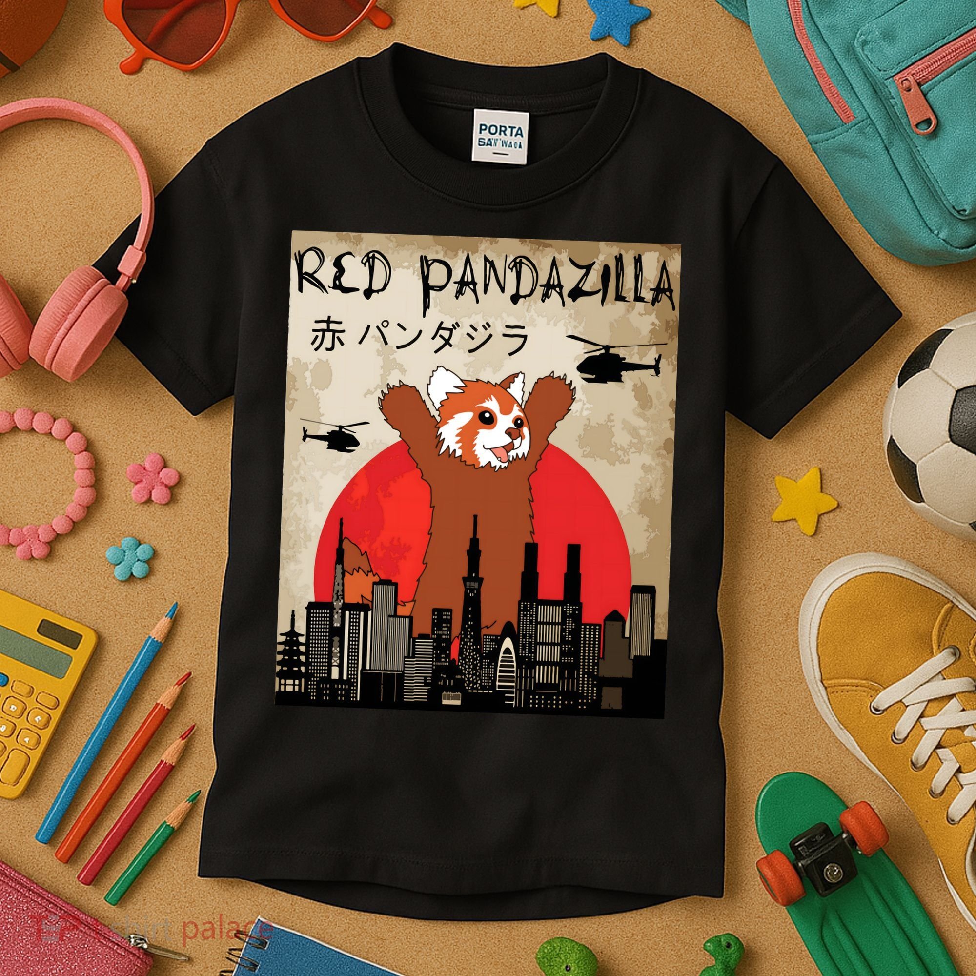 Red Panda Lover, Funny Red Pandazilla Kids T-Shirt