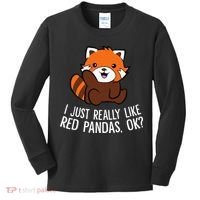 Red Panda Lover I Just Really Like Red Pandas Ok Kids Long Sleeve Shirt thumb 0