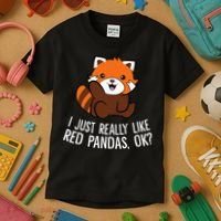 Red Panda Lover I Just Really Like Red Pandas Ok Kids T-Shirt thumb 3