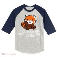 Red Panda Lover I Just Really Like Red Pandas Ok Kids Colorblock Raglan Jersey thumb 0