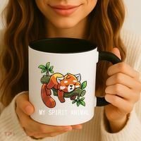 Red Panda Lazy Spirit Animal Gift Coffee Mug thumb 3