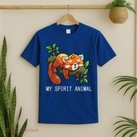 Red Panda Lazy Spirit Animal Gift T-Shirt thumb 2