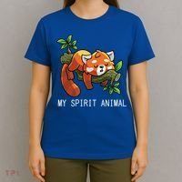 Red Panda Lazy Spirit Animal Gift T-Shirt thumb 4