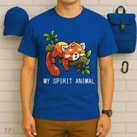 Red Panda Lazy Spirit Animal Gift T-Shirt thumb 6