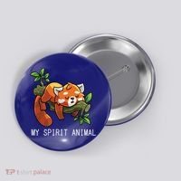Red Panda Lazy Spirit Animal Gift Button thumb 0