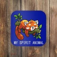 Red Panda Lazy Spirit Animal Gift Coaster thumb 0