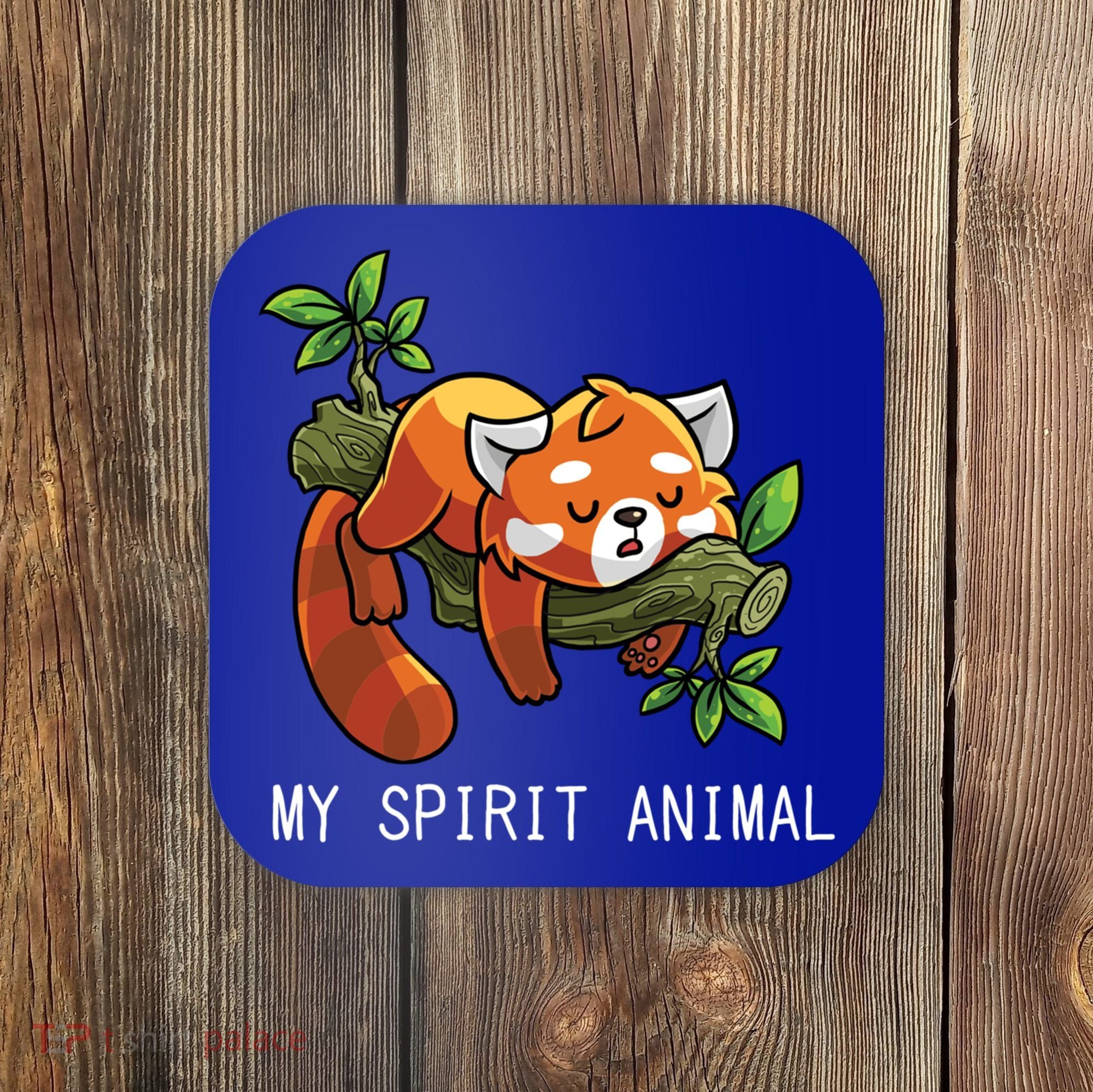 Red Panda Lazy Spirit Animal Gift Coaster