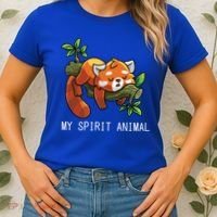 Red Panda Lazy Spirit Animal Gift Women's T-Shirt thumb 2