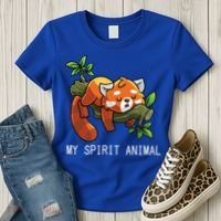 Red Panda Lazy Spirit Animal Gift Women's T-Shirt thumb 3