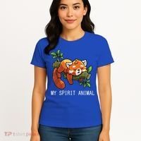 Red Panda Lazy Spirit Animal Gift Women's T-Shirt thumb 4