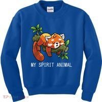 Red Panda Lazy Spirit Animal Gift Kids Sweatshirt thumb 0