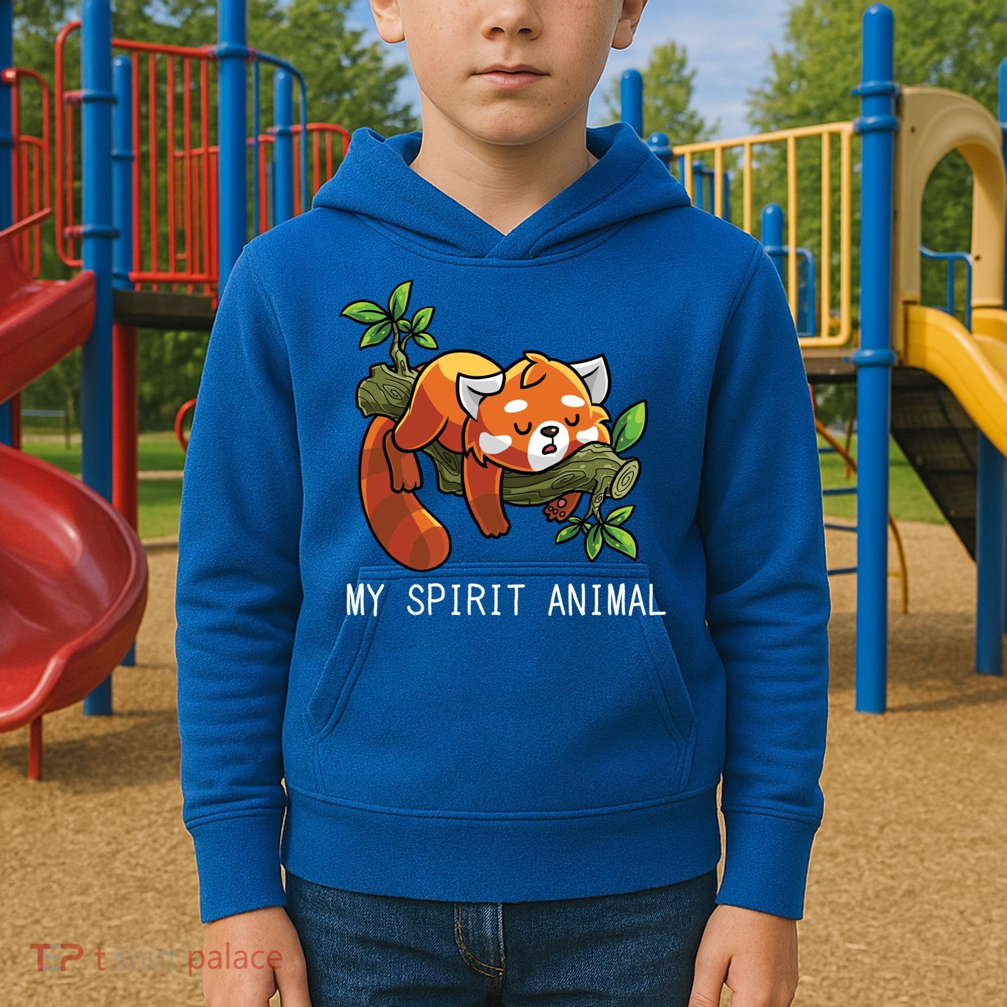 Red Panda Lazy Spirit Animal Gift Kids Hoodie