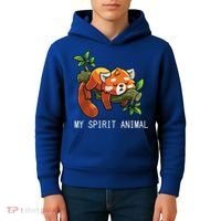 Red Panda Lazy Spirit Animal Gift Kids Hoodie thumb 4