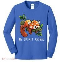 Red Panda Lazy Spirit Animal Gift Kids Long Sleeve Shirt thumb 0