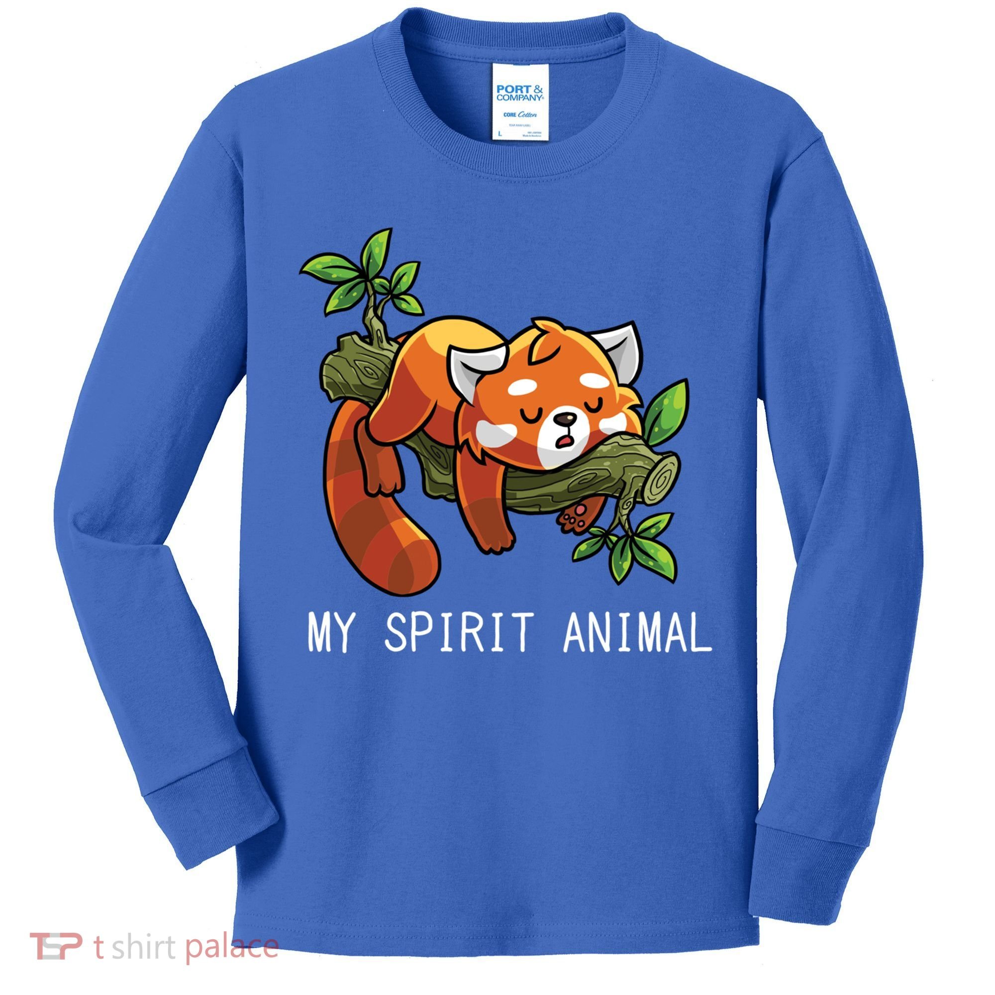 Red Panda Lazy Spirit Animal Gift Kids Long Sleeve Shirt